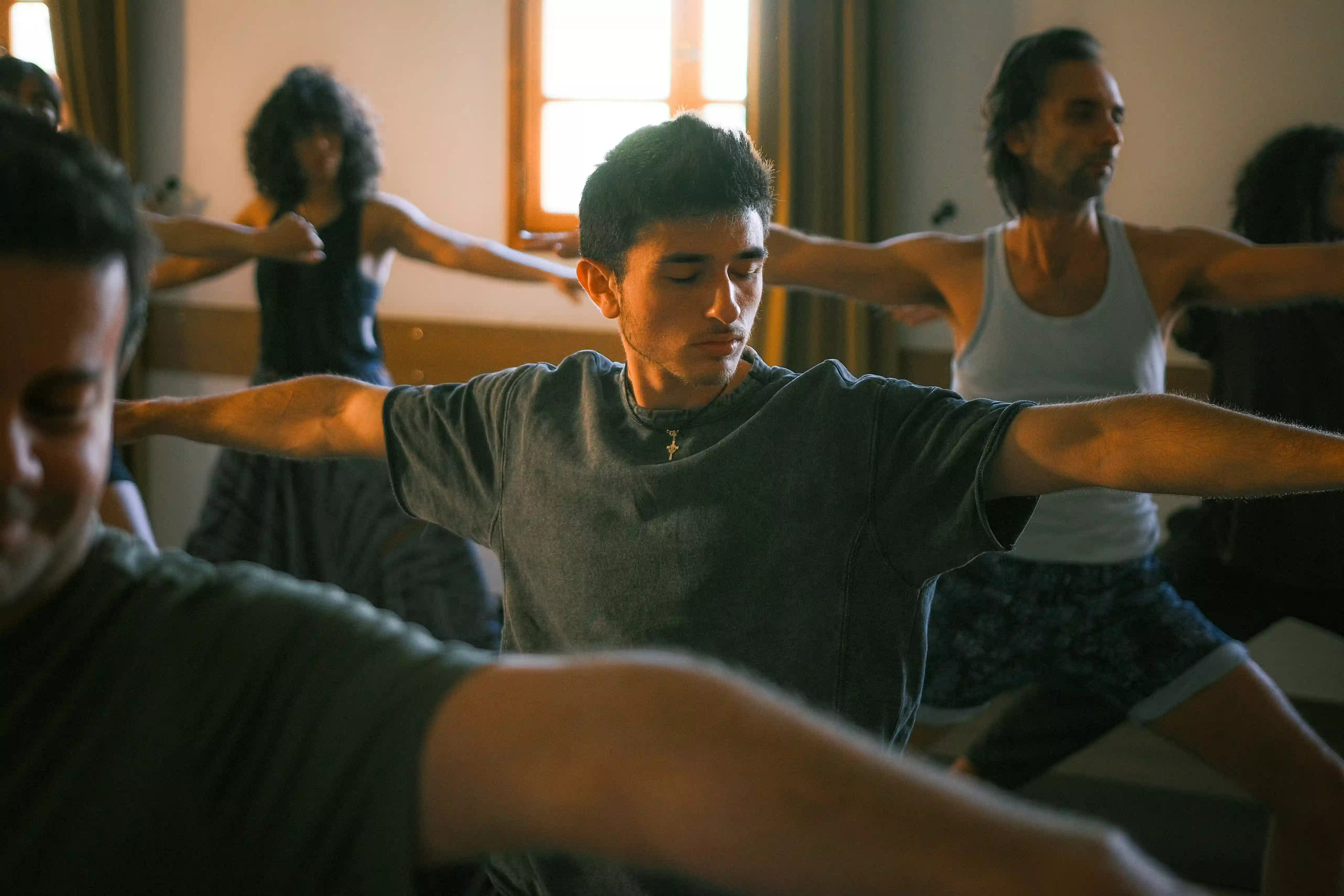 Man performing pilates pose